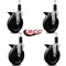 Service Caster 5'' Phenolic Swivel 1-1/4'' Expanding Stem Caster Set with Brake, 4PK SCC-EX20S615-PHR-PLB-114-4 - alternate 3
